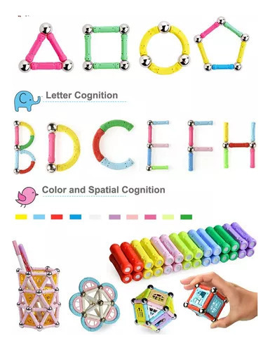Juego De Palitos Magnéticos Creativos Para Niños, 210 Bolas