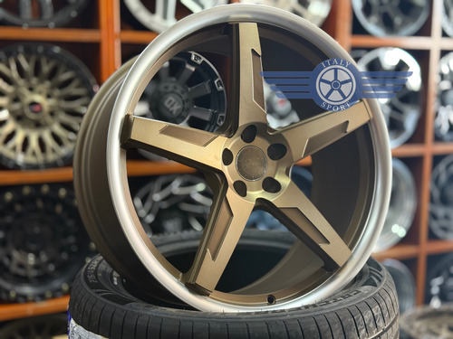 4 Rines 19 Deportivos 5-100 Vw Polo Vento Golf Jetta Corolla Bronze Clear Tint W/lip Polished