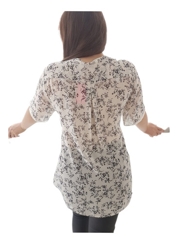Blusa Extra 36 38 40 42 Estampada Con Botones De Fiesta