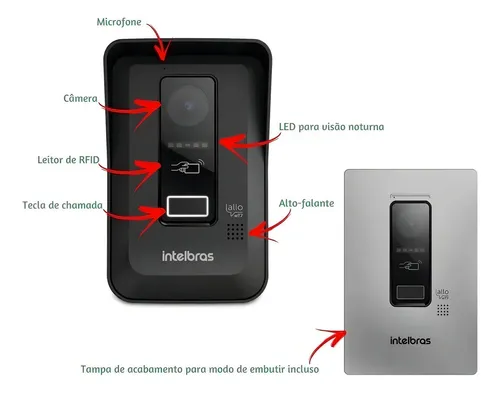Módulo externo WiFi Intelbras Allo Wt7 para videoportero, color negro