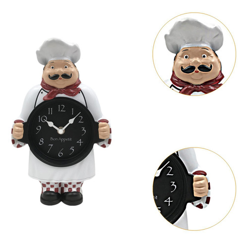 Reloj De Pared De Chef, Escultura De Pared Creativa, Reloj