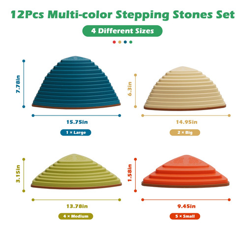 Juego De 12 Bloques De Equilibrio Arkyomi De Stepping Stones