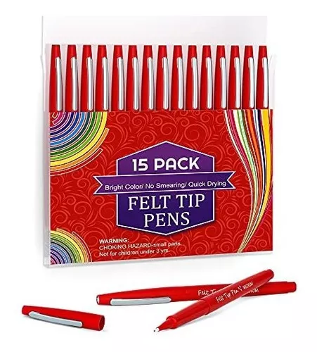 Lelix Felt Tip Pens, 15 Colors, 0.7mm Medium Point Felt Pens, Felt Tip  Markers Pens for Journaling, Writing, Note Taking, Planner, Perfect for Art