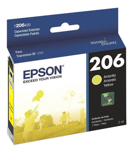 Cartucho Original Epson T206 Amarillo T206420 Xp-2101 Xp2101