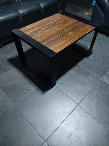 Mesa Ratona Hierro Y Madera Estilo Industrial