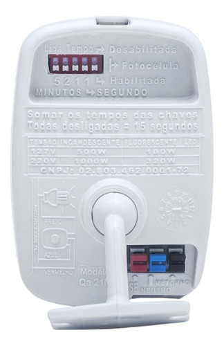 Sensor De Presença 6 Funções 180° Qa21m Bivolt - Qualitronix Branco