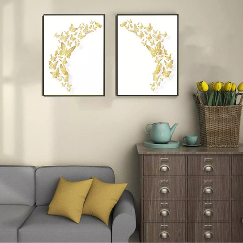 A 144pzs Mariposas Decorativas, 3d Pared Colore Metalicos