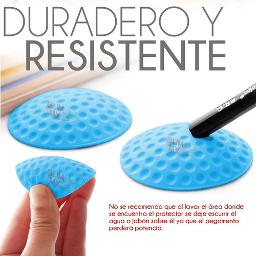 N Pack 10 Tope Puerta Silicón Suave Autoadherente Pared