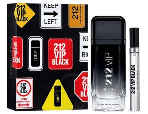 Set Carolina Herrera 212 Vip Black Edp 100ml+10ml Caballeros