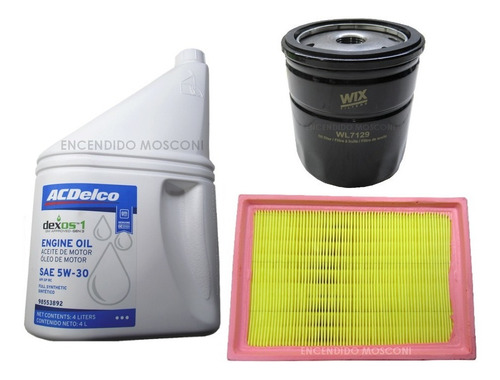 Imagen 1 de 9 de Kit Filtros + Aceite Ac Delco 5w30 Chevrolet Onix Prisma