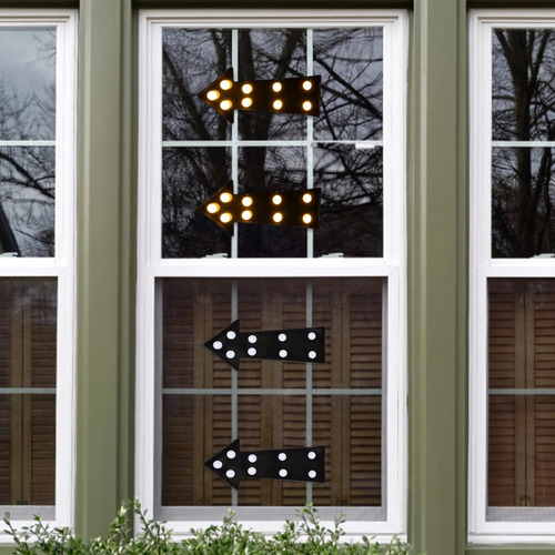 Cartel Luminoso Led 3d Flecha Decoración Letrero Colores Negro