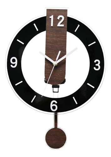 Relógio De Parede Com Pêndulo, Decoração Moderna, Preto