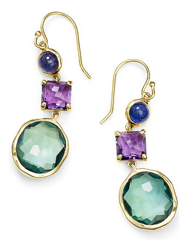 Pendientes Geométricos De Amatista For Mujer