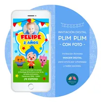 Comprar Invitación Imagen Digital - Plim Plim Con Foto (niño) (3)