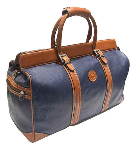 Bolso De Cuero Hombre Mujer Viaje Correa Ajustable Modelo 0959 Color Azul