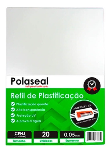 Polaseal Plástico Para Plastificação Cnpj 121x191x0,05 20un