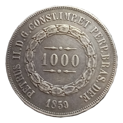 Moeda Antiga Do Brasil Império 1000 Réis 1859 Colecionador