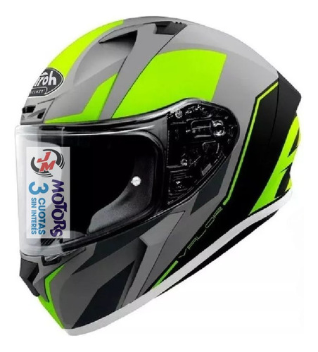 Jm Nuñez Casco Moto Integral Airoh Valor Amarillo Gris