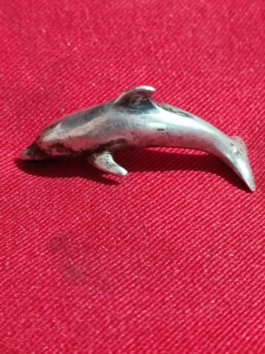 Antigua Figura De Delfin De Plata 
