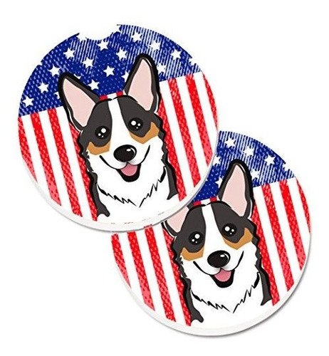 Caroline's Treasures Bb2185carc Bandera Americana Y Corgi Tr