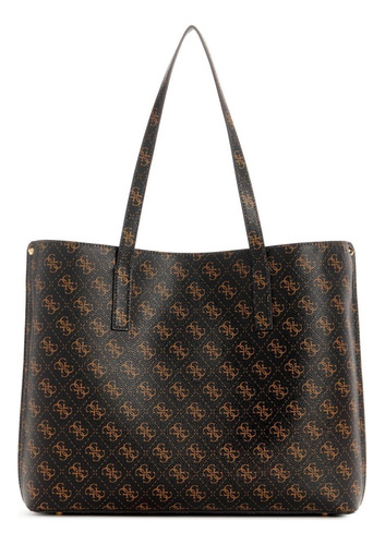 Bolso De Mano Guess Meridian Girlfriend Tote Brown Logo