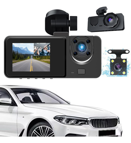 Cámara Para Automóvil Hd 1080p Dashcamera 3 En 1 Con Audio