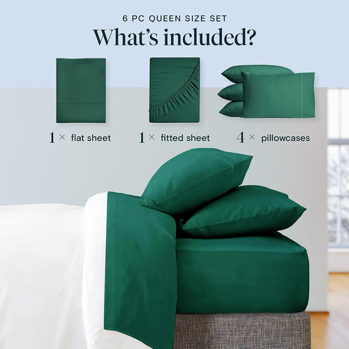 Juegos De Sábanas Y Fundas De Almohada Luxclub Esmeralda Aa.