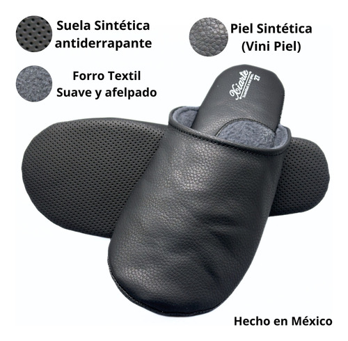 Pantuflas Para Hombre De Piel Sintética Cómodas Xiarte