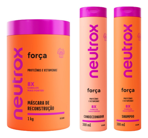 Kit Shampoo + Creme Tratamento + Condicionador Neutrox Força
