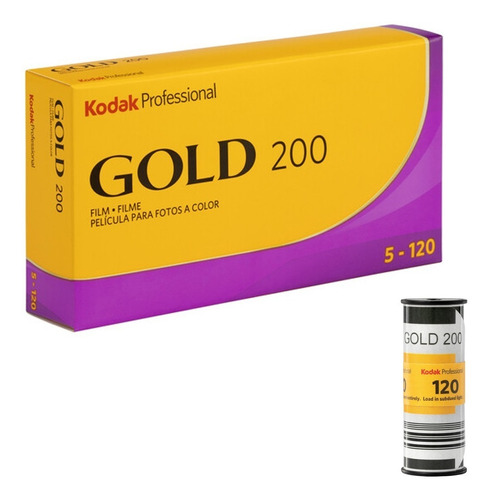 Rolo de fotos Kodak Gold 200 120. Valor por unidade