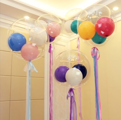 15 Globo Burbuja Transparente Para Peluche #24-30 Boca Anch