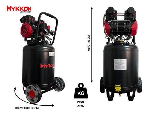 Compresor Dental Silencioso 50 Litros 2.5hp Mykkon Japón