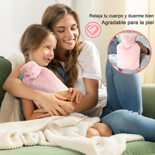 Bolsa De Agua Caliente De Goma 2 L Con Funda Terciopelo