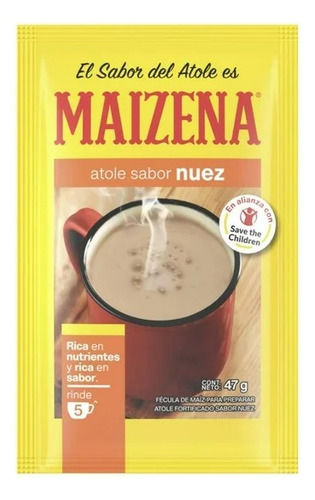 Fécula De Maíz Maizena Atole Fortificado Sabor Nuez 47 G