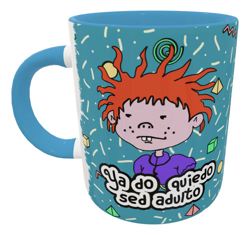 Taza Personalizadas Con Nombre Cerámica 325 Ml 11oz Premium Azul Acero Aventuras En Pañales Carlitos