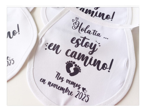Souvenir Babero De Tela Para Bebés Con Nombres Personalizado Blanco Unico