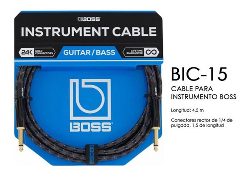 Cable Boss Bic-15 Para Instrumento Plug A Plug 4.5 Mts Meses