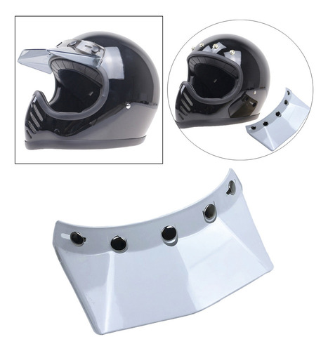5-snap Casco Pico Escudo Abierto Cara Retro De La