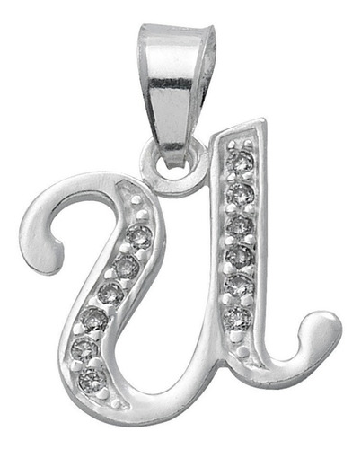 Imagen 20 de 23 de Dije De Iniciales En Plata Con Zirconias 0.925 Mod. 334-356
