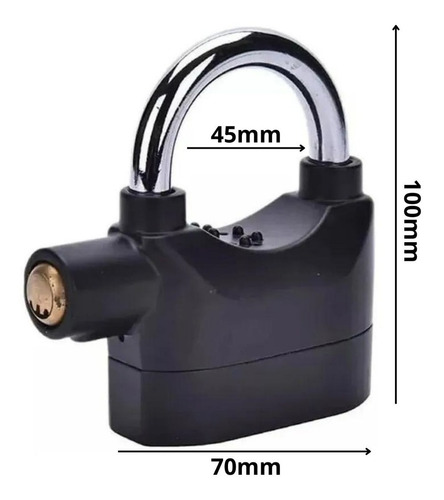 Imagen 2 de 7 de Candado Bicicleta Moto Con Llaves Y Alarma 110 Decibeles