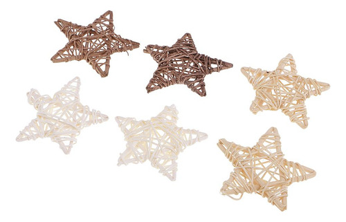 2x De Mimbre Con Forma De Estrella Natural Decoración De