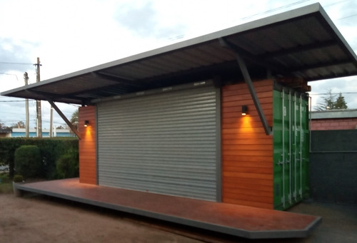 Contenedor Oficina Con Sobre Techo Y Deck De Madera