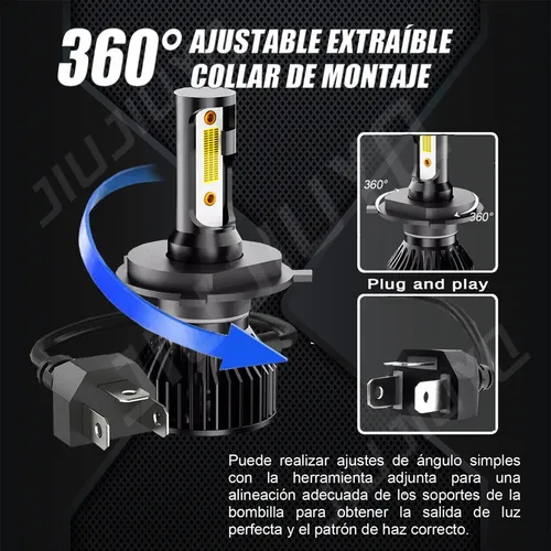 Dp. H4 Blanco Kit Faros Led Luz Alta Y Baja Para Hyundai