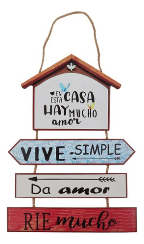 Letrero Colgante Madera Mensaje Positivo Para Casa Hogar