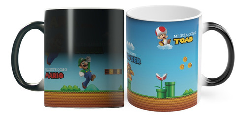 Taza Mágica Café Regalo Papá Super Mario Nintendo Luigi Toad