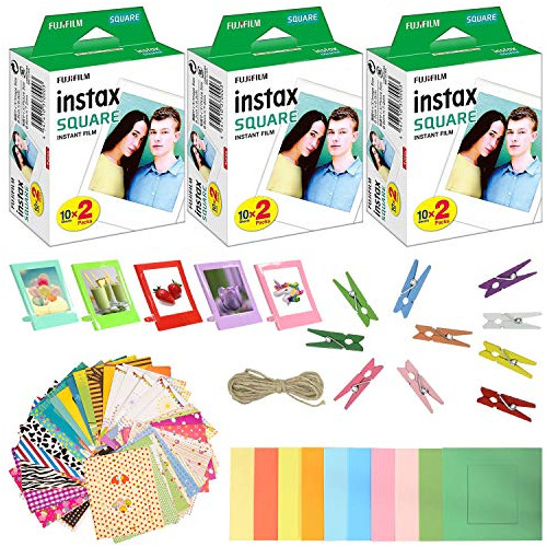 Instax Square Instant Film (paquete De 3, 60 Hojas) 5 M...