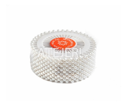 Imagen 4 de 5 de Alfileres Cabeza Perlado Color Blanco 12 Rosetas 40 Unid C/u