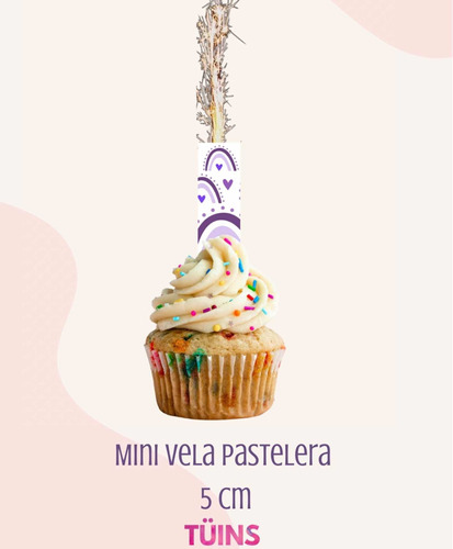 Vela Pastelera Chispas Vela Pastel Cupcake Fiesta 2 Pzs