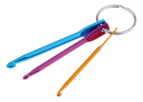 Mini Ganchos De Ganchillo De Aluminio Con Llavero Llavero