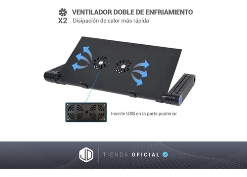 Imagen 5 de 10 de Mesa Regulable Multifuncional P/ Notebook Jd Lp1047a Cuota-*